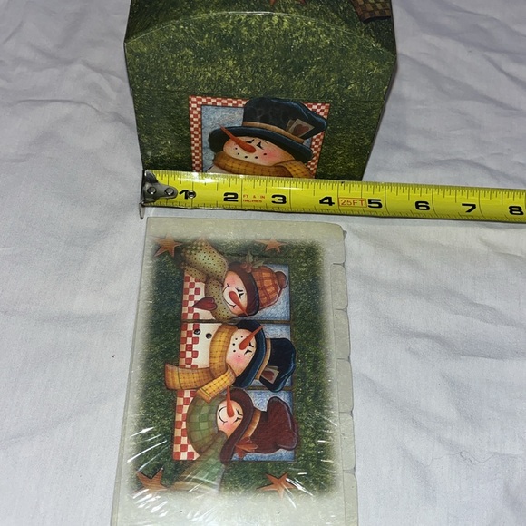 Snowman Recipe box with recipe cards - Picture 7 of 11